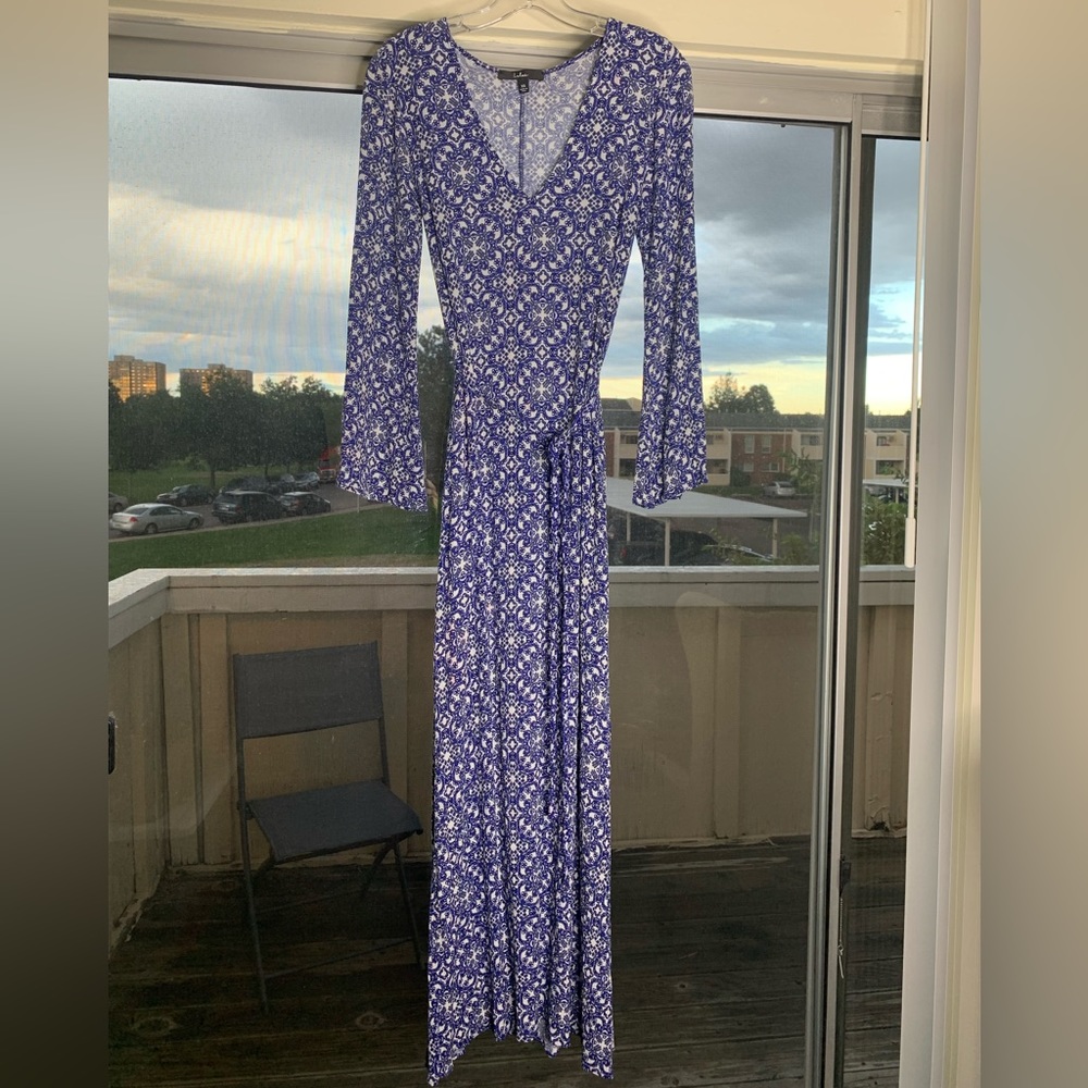 Lulus Mandala Daydream Blue Print Maxi-dress EUC Size XS Stretchy Fabric - Picture 5 of 14